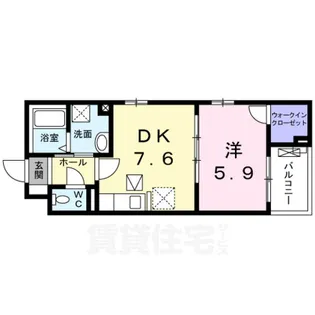 ハルフクイ 観月【1階】の間取り