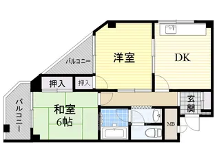 ハムロハイツ杉田B棟【1階】の間取り