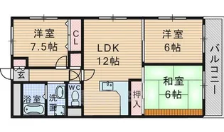 サンフラッツ南桜塚【4階】の間取り