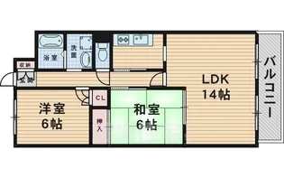 大阪府豊中市上野東1丁目【マンション】の間取り