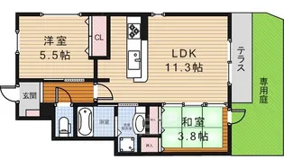 大阪府豊中市春日町2丁目【アパート】の間取り