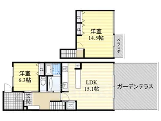 大阪府豊中市上野坂1丁目【マンション】の間取り