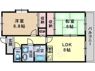 カルモ中村【1階】の間取り