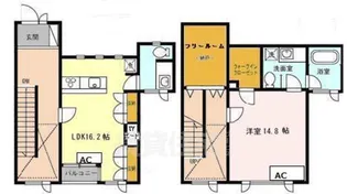 兵庫県西宮市甲陽園西山町【テラスハウス】の間取り