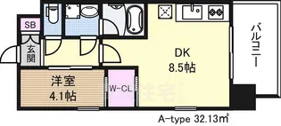 レジディア新大阪【13階】の間取り