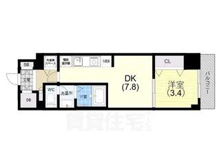 1DKの間取り画像