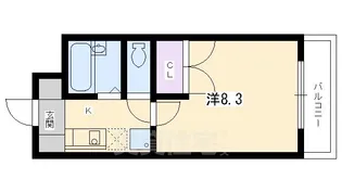 K’s 北白川【2階】の間取り