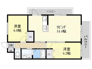 S-FORT西郊通(旧 ルミエール西郊通)【4階】の間取り