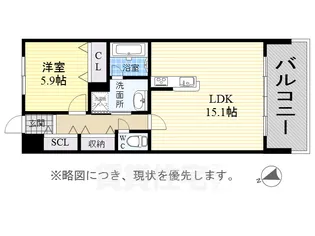 ラトゥール代官町WEST 【3階】の間取り