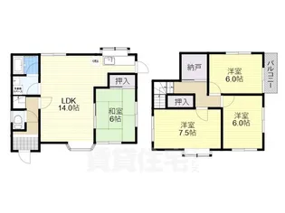 滋賀県野洲市栄【一戸建】の間取り