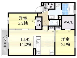 大阪府堺市西区草部【アパート】の間取り