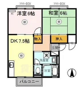 ホワイトヴィラ弐番館【2階】の間取り