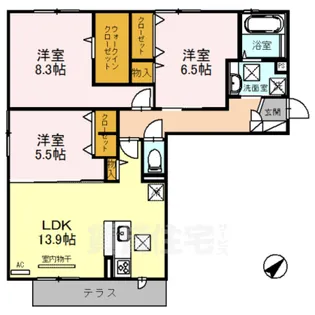 Tell me和華【1階】の間取り
