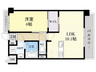 M-RESIDENCE新大阪Garden【6階】の間取り