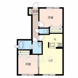 アルティ逢坂B【1階】の間取り