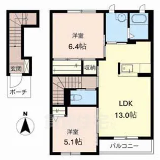 オークヴィレッジ D棟【202号室】の間取り