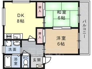 郡家シャトルマンション4号棟【203号室】の間取り