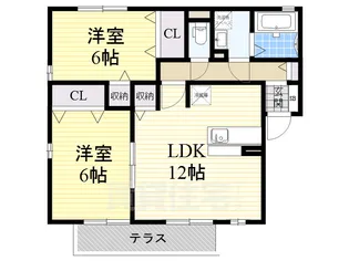 フローレスサクラ【1階】の間取り