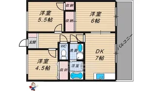 グリーンヒル黄金野【205号室】の間取り