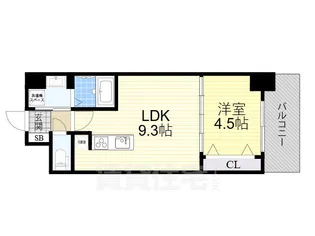 セノアタワー新大阪【9階】の間取り