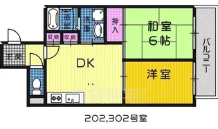 サンハイム天美【3階】の間取り