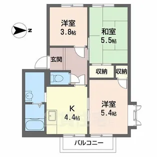 サニーコート結崎A【2階】の間取り