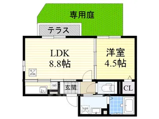 ウィットヒメサト【1階】の間取り