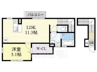 大阪府豊中市若竹町1丁目【アパート】の間取り