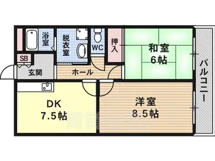 アドバンテージ三宅2【1階】の間取り
