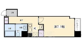 HF河原町二条レジデンス(旧 シングルレジデンス河原町二条)【6階】の間取り