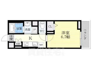 アスピラシオン尾頭橋【3階】の間取り