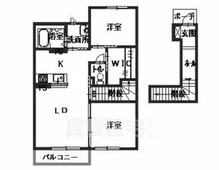 ラフィーネ三室参番館A【2階】の間取り