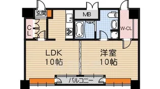 シャンブル杭瀬【7階】の間取り