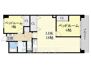 エルスタンザ原【4階】の間取り