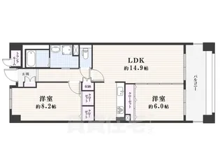 ソーラスフロント富船【10階】の間取り