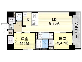 プレサンス丸の内フォート【14階】の間取り