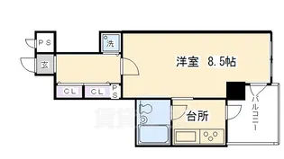 ライオンズマンション四条大宮【7階】の間取り