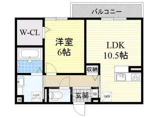 エクレール殿辻【1階】の間取り