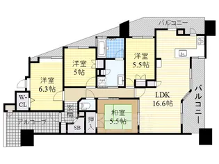 グランカーサ上前津【14階】の間取り