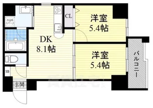 グランガーデン足代新町【2階】の間取り