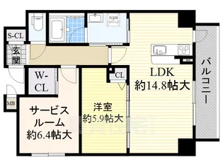 カスカータ高槻【3階】の間取り