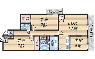 ファイブレジデンス西緑丘【1階】の間取り