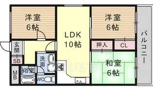 クレールド園田【1階】の間取り