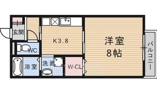 CANAL桃山【1階】の間取り