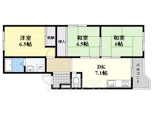 大阪府茨木市蔵垣内3丁目【マンション】の間取り