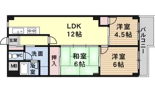 ドミール北野【3階】の間取り