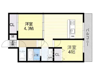 ウインドヒル三国(旧メゾン三国)【2階】の間取り