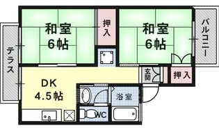京都府京都市西京区大枝沓掛町【アパート】の間取り