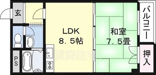 グランドハイツユタカ1【3階】の間取り