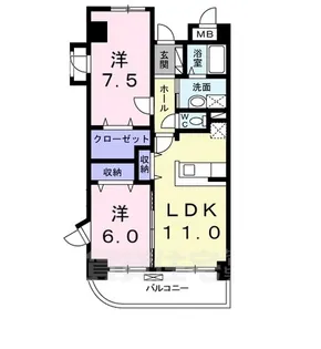 エルグランデ奥村2【3階】の間取り